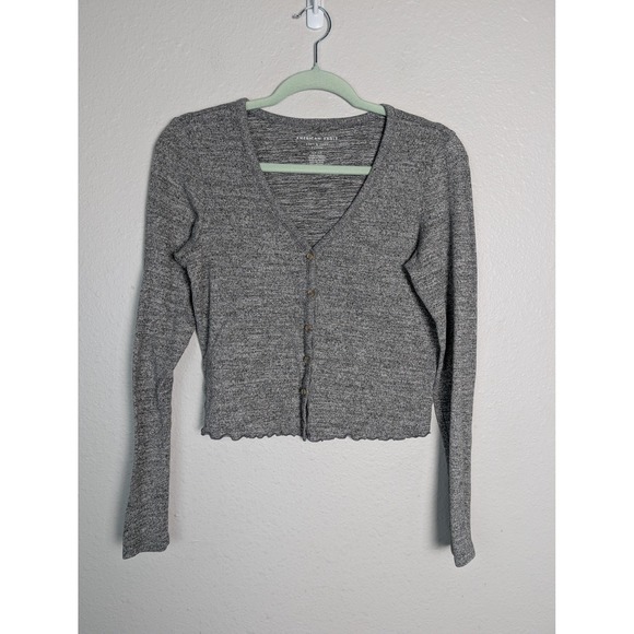 American Eagle Outfitters Sweaters - American Eagle Outfitters Cardigan Womens S Gray Soft & Sexy Plush Cropped